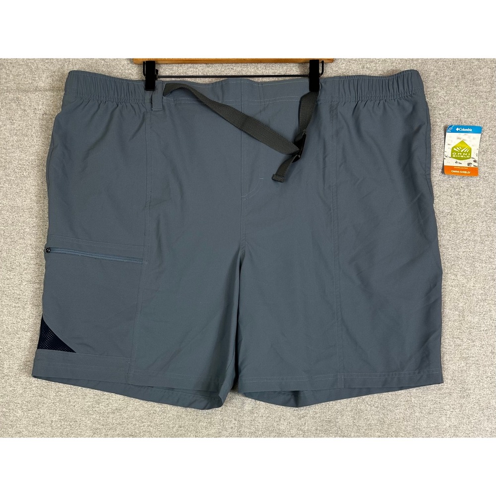 NEW Columbia Trail Splash Shorts Mens 4X 8" Gray Omni-Shield Hiking Cargo